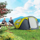4 Person Camping Tent, Easy Pop Up Tent with Doors, Windows and Carry Bag, Automatic Setup Tent for Hiking, Yellow