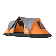 5-6 Person Family Tent, Outdoor Camping Tent with Lighting Hook, Carrying Bag for Camping, Hiking and Travelling Orange