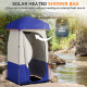 Camping Shower Tent, Portable Privacy Shelter with Solar Shower Bag, Removable Floor and Carrying Bag, Blue