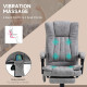 Office Chair 6-point Vibration Massage Chair Micro Fiber Recliner with Retractable Footrest Grey