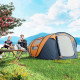 4 Person Camping Tent, Easy Pop Up Tent with Doors, Windows and Carry Bag, Automatic Setup Tent for Hiking, Orange