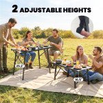 Folding Picnic Table Heavy Duty Camping Table with Removable Plates Non-slip Feet for Outdoor BBQ