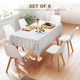Modern Dining Table Chairs Set of 6, Rubber Wood Kitchen Table Chairs with PU Leather Cushion for Living Room, Bedroom