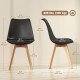 Modern Dining Table Chairs Set of 6, Rubber Wood Kitchen Table Chairs with PU Leather Cushion for Living Room, Bedroom