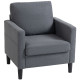Accent Chair Upholstered Modern Armchair for Living Room with Thick Padded Seat and Armrests Dark Grey