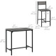 Industrial Bar Table Set Counter Height 3 Piece and 2 High Back Stools Set Dining Table Set Grey