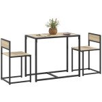 Dining Table Set, Industrial Dining Set for 2, Kitchen Table and Chairs for Small Space, Dining Room Table with Chairs
