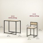 Dining Table Set, Industrial Dining Set for 2, Kitchen Table and Chairs for Small Space, Dining Room Table with Chairs