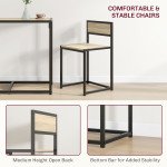 Dining Table Set, Industrial Dining Set for 2, Kitchen Table and Chairs for Small Space, Dining Room Table with Chairs