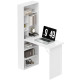 Fold-out Convertible Office Desk, Wall Mount Computer Desk with Whiteboard and Side Shelf, White