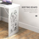 Fold-out Convertible Office Desk, Wall Mount Computer Desk with Whiteboard and Side Shelf, White