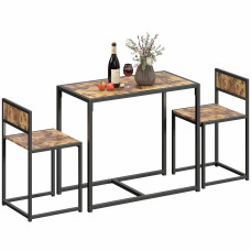 Dining Table Set, Industrial Dining Set for 2, Kitchen Table and Chairs for Small Space, Dining Room Table with Chairs