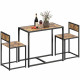 Dining Table Set, Industrial Dining Set for 2, Kitchen Table and Chairs for Small Space, Dining Room Table with Chairs