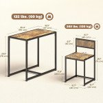 Dining Table Set, Industrial Dining Set for 2, Kitchen Table and Chairs for Small Space, Dining Room Table with Chairs