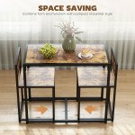 Dining Table Set, Industrial Dining Set for 2, Kitchen Table and Chairs for Small Space, Dining Room Table with Chairs