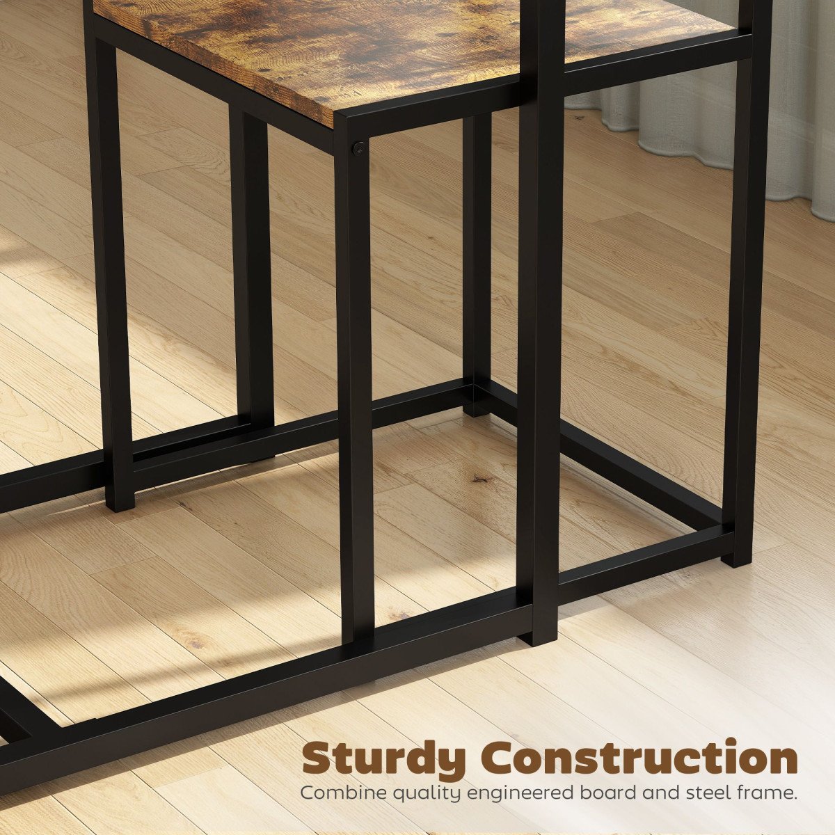 Dining Table Set, Industrial Dining Set for 2, Kitchen Table and Chairs for Small Space, Dining Room Table with Chairs
