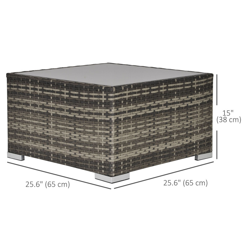 Rattan Garden Coffee Table, 25.6