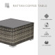 Rattan Garden Coffee Table, 25.6