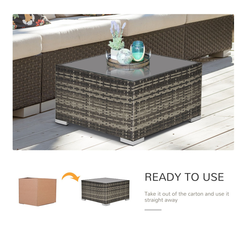 Rattan Garden Coffee Table, 25.6