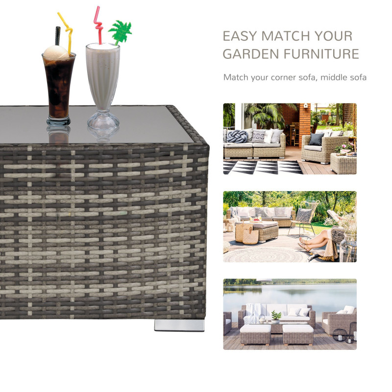 Rattan Garden Coffee Table, 25.6