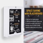 Wall Mounted Table Fold Out Convertible Desk, Multi-Functional Space Saving Computer Desk with Writing Floating Board for Students, White and Black