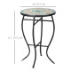 Mosaic Patio Table, Round Coffee Table with Metal Frame, Garden Furniture for Outdoor, Poolside, Multicolor