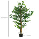 Set of 2 5ft Artificial Trees Ficus, Indoor Fake Plants with Pot, for Home Decor