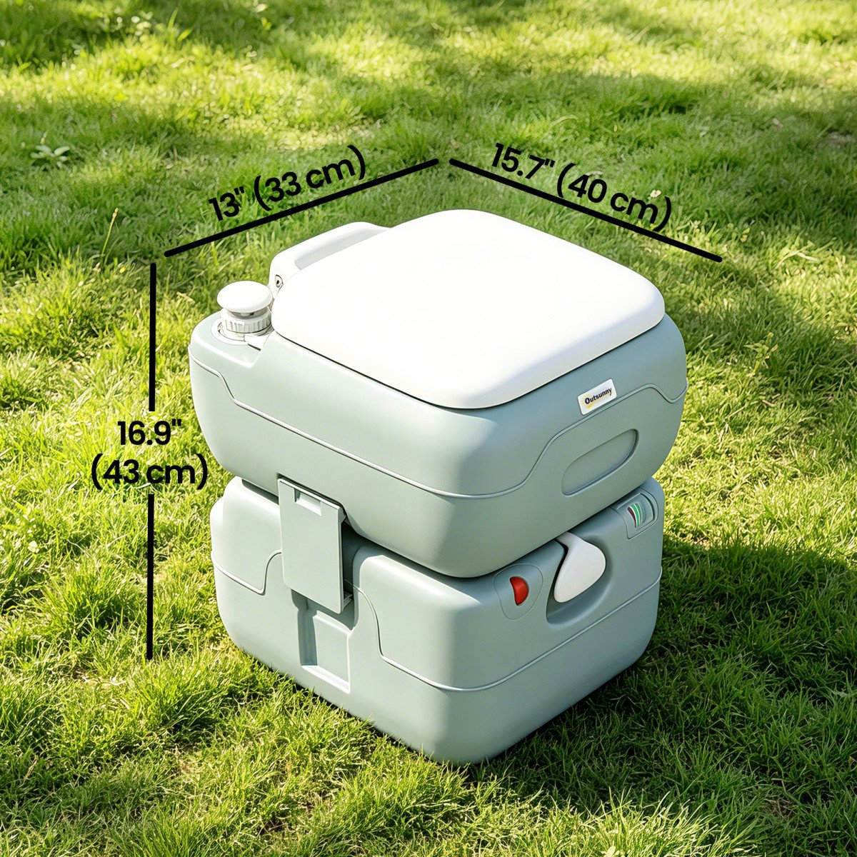 Porta Potty, 5.8 Gallon Portable Toilet with Level Indicator and Anti-Leak Pump for Camping, Boating, Hiking, Travel, RV