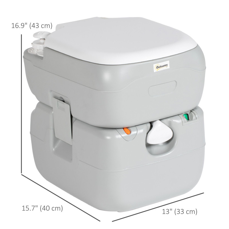 Porta Potty, 5.8 Gallon Portable Toilet with Level Indicator and Anti-Leak Pump for Camping, Boating, Hiking, Travel, RV
