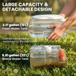 Porta Potty, 5.8 Gallon Portable Toilet with Level Indicator and Anti-Leak Pump for Camping, Boating, Hiking, Travel, RV
