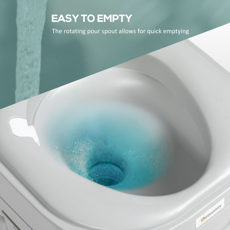 Porta Potty, 5.8 Gallon Portable Toilet with Level Indicator and Anti-Leak Pump for Camping, Boating, Hiking, Travel, RV