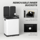 Kitchen Garbage Bin, 2 x 7.9 Gal (2 x 30 L) Trash Can, Soft-Close Garbage Can with Removable Inner Buckets, White