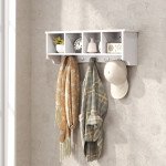 Coat Rack Wall Mount with Shelf, 28