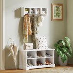 Coat Rack Wall Mount with Shelf, 28