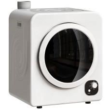 Compact Laundry Dryer, 1300W Portable Clothes Dryer with 4 Drying Modes, Stainless Steel Tub, White
