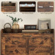 Narrow Shoe Storage Cabinet, Farmhouse Slim Shoe Cabinet with 2 Flip Drawers, Adjustable Shelves, Rustic Brown
