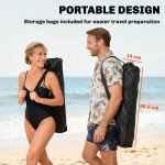 Set of 2 Reclining Camping Chair with Foot Rest, Folding Camping Chair w/ Headrest, Cup Holder, Storage Bag, Orange