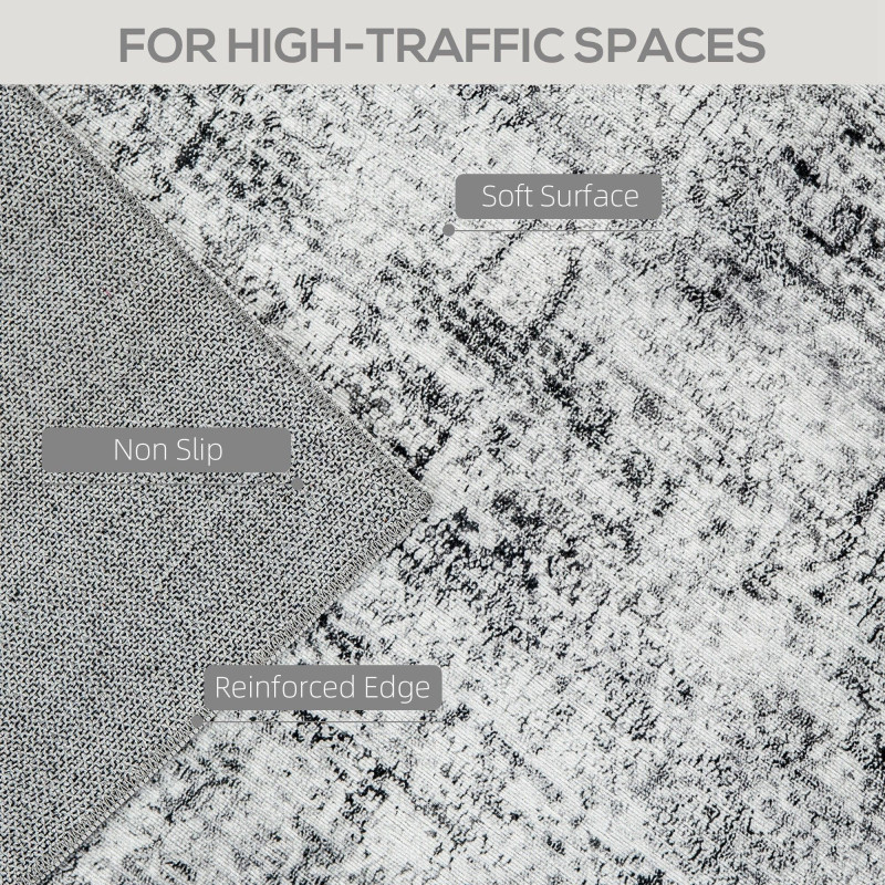 Area Rug for Living Room 8x10, Modern Abstract Machine Washable Rug, Non-Slip Carpet for Bedroom, Dining Room, Grey