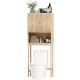 Over The Toilet Storage Cabinet with Adjustable Shelf, Open Shelf and Adjustable Bottom Bar, Oak
