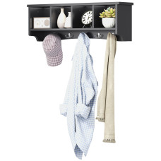 Coat Rack Wall Mount with Shelf, 28