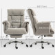 High Back Office Chair, Reclining Desk Chair with Footrest, Swivel Base, Rolling Wheels, Light Grey