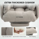 High Back Office Chair, Reclining Desk Chair with Footrest, Swivel Base, Rolling Wheels, Light Grey