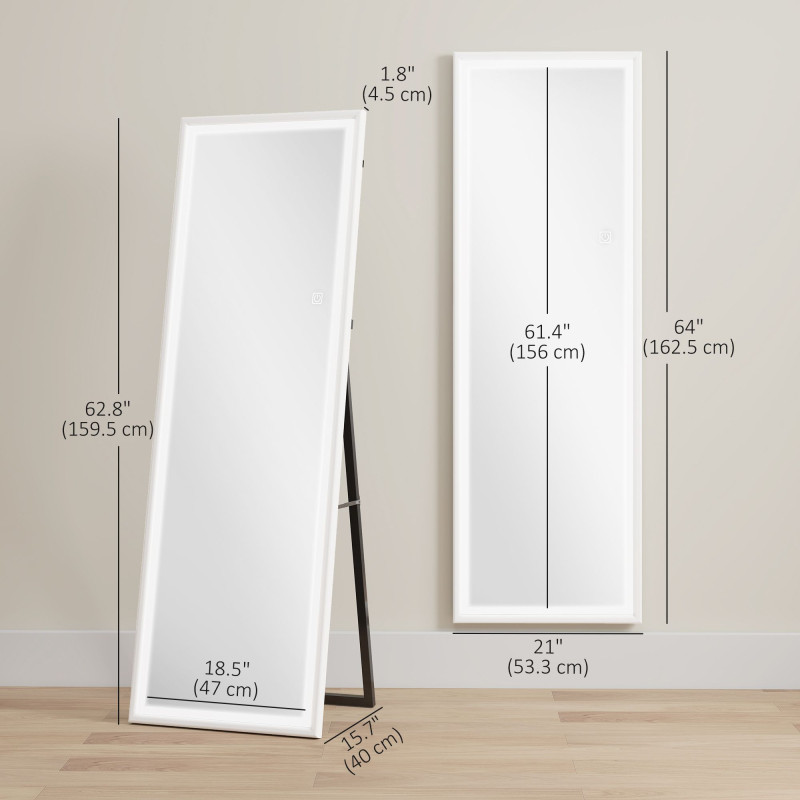 LED Mirror with Dimmable and 3 Colour Lights, 64