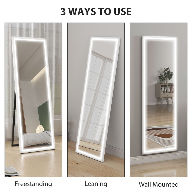 LED Mirror with Dimmable and 3 Colour Lights, 64