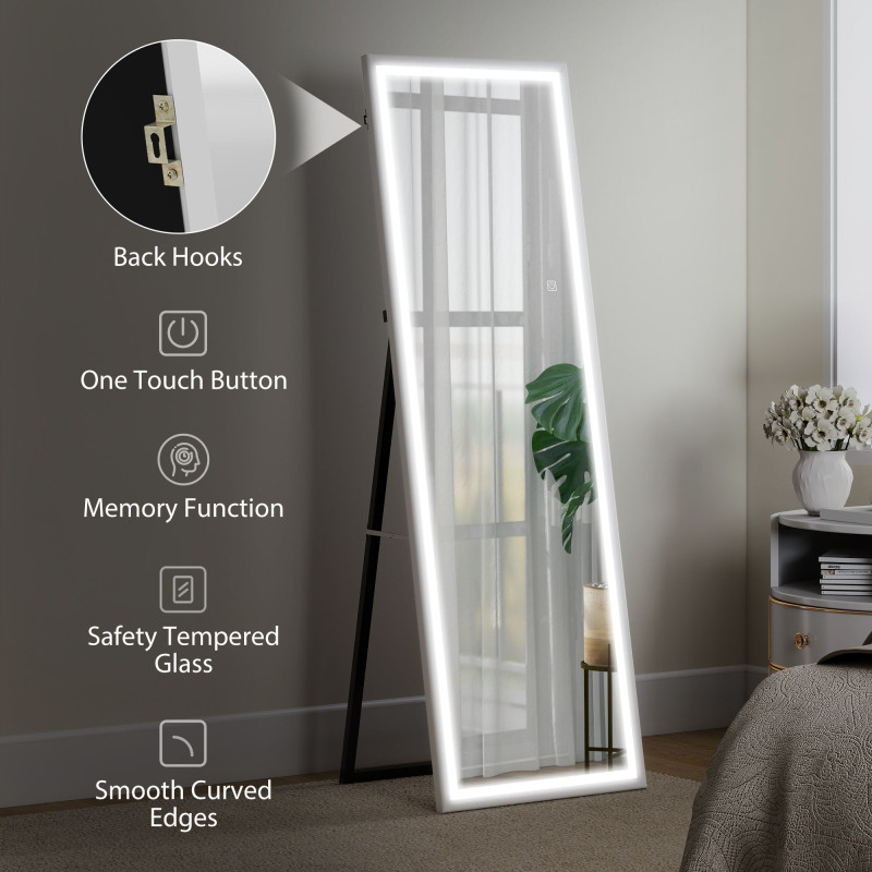 LED Mirror with Dimmable and 3 Colour Lights, 64
