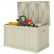 70 Gallon Deck Box, Resin Outdoor Storage Box with Handles, Waterproof Storage Container for Garden Tools, Sand