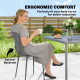 Outdoor Dining Chairs Set of 4, Patio Chairs with Slotted Backrest, Grey