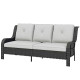 Wicker Patio Sofa with Cushions, 3 Seater Rattan Outdoor Couch for Patio, Garden, Porch, Backyard, Light Grey
