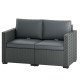2 Seater Outdoor Couch Patio Sofa with Deep Seat, Cushions, Wide Armrests for Garden, Balcony, Porch, Dark Grey