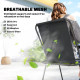 8 Piece Patio Table and Chairs Set with Folding Chairs, Tempered Glass Tabletop and Umbrella for Garden, Black